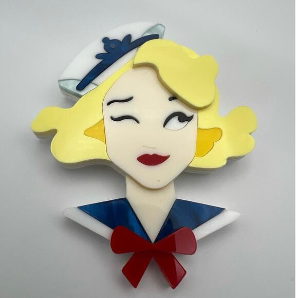 Deer arrow Jewelry - Eleanor the Sailor Brooch signed Deer Arrow limited edition pin up retro